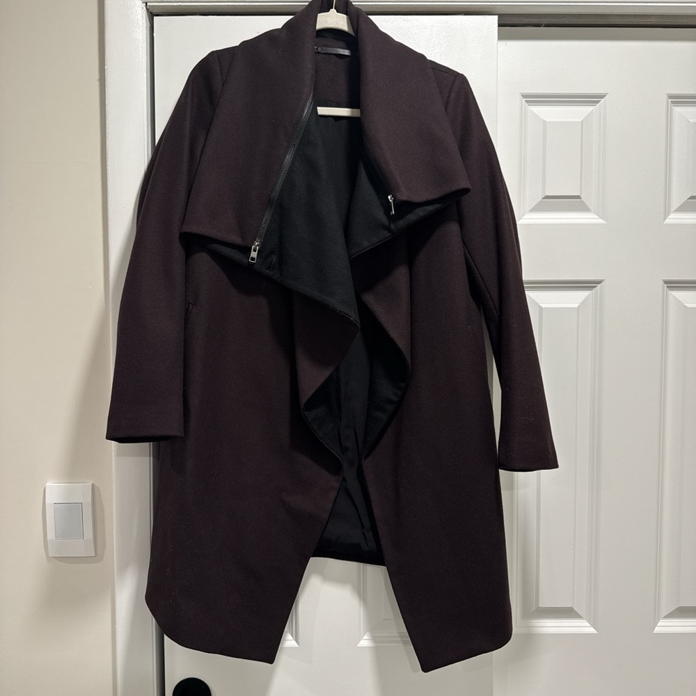All Saints Lot A Limited Edition Dark Purple Wool Coat